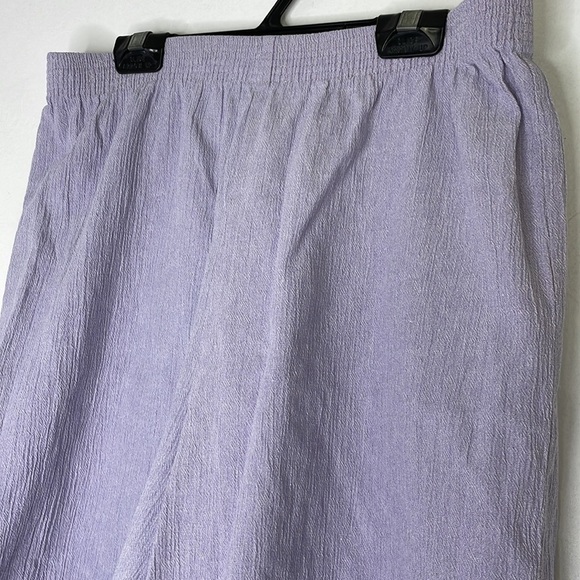 vintage elastic waist crinkle fabric lilac shorts - Picture 2 of 7